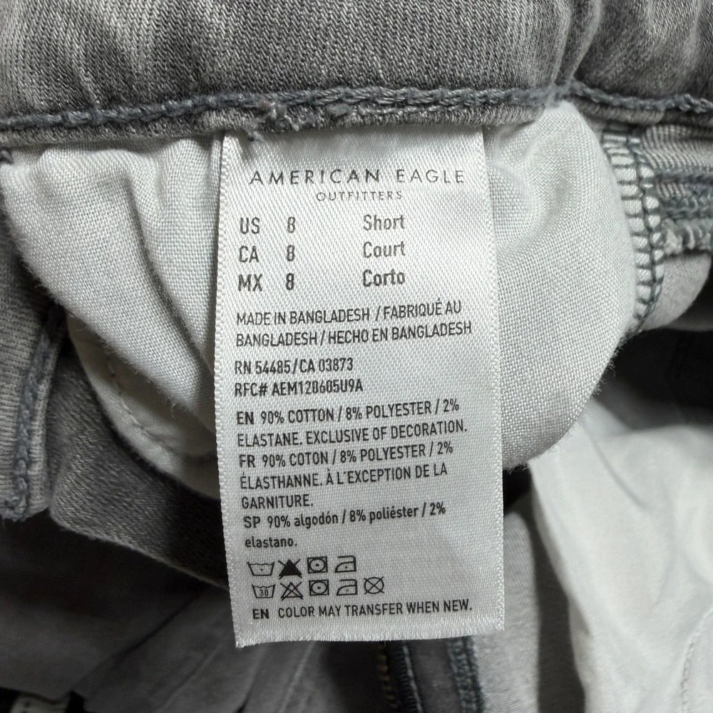 American Eagle Curvy Hi-Rise Jegging Womens 8 Short Grey Stretch Denim Jeans